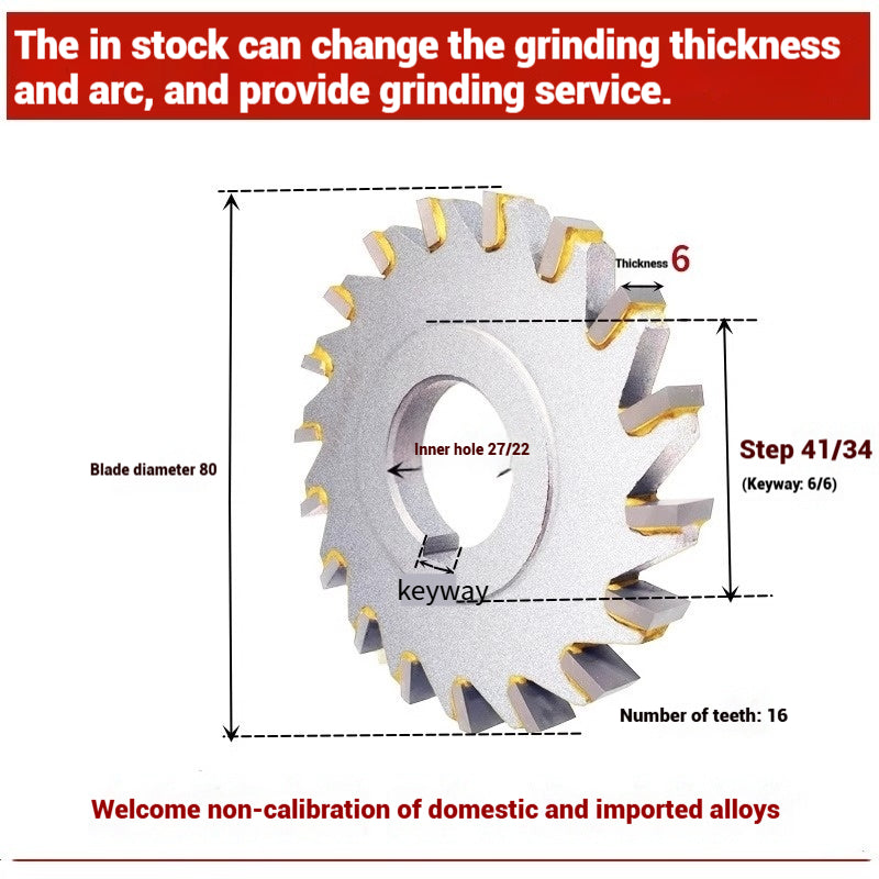 1056-Alloy three-face milling cutter can be customized tungsten steel 63 80 100 125 YW2 steel parts milling slot welding disk cutter Shandong Denso Pricision Tools Co.,Ltd.